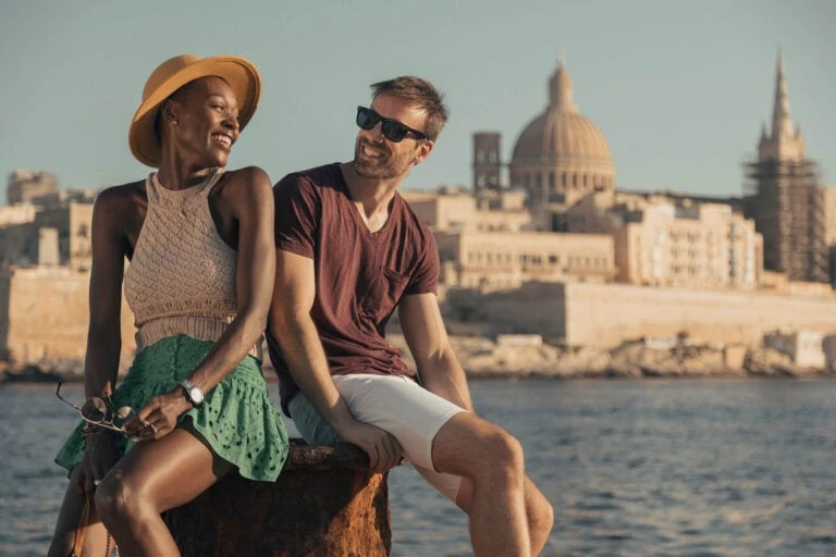 Two tourists enjoying their time in Malta