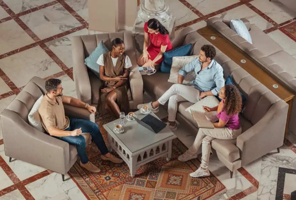 Guests in lounge/meeting setting at Verdi Tunis Beach Resort